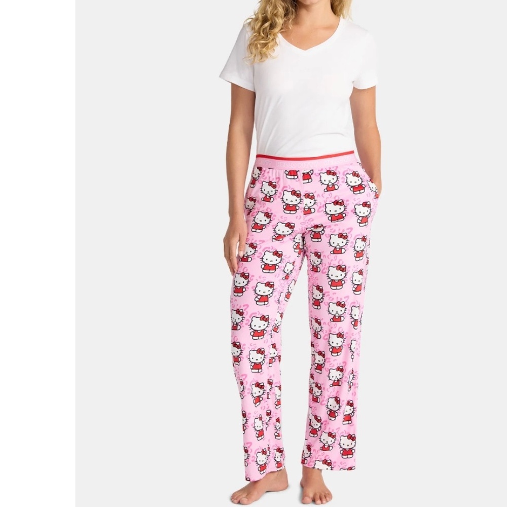 Hello Kitty Women’s Pink Velour Sleep Pajama Pants Size XL NWT - Picture 2 of 7